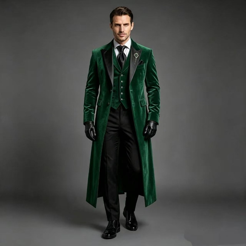 Vintage X‑Long Velvet Suits fo - Men Grooming Outfit ulasan dan harga