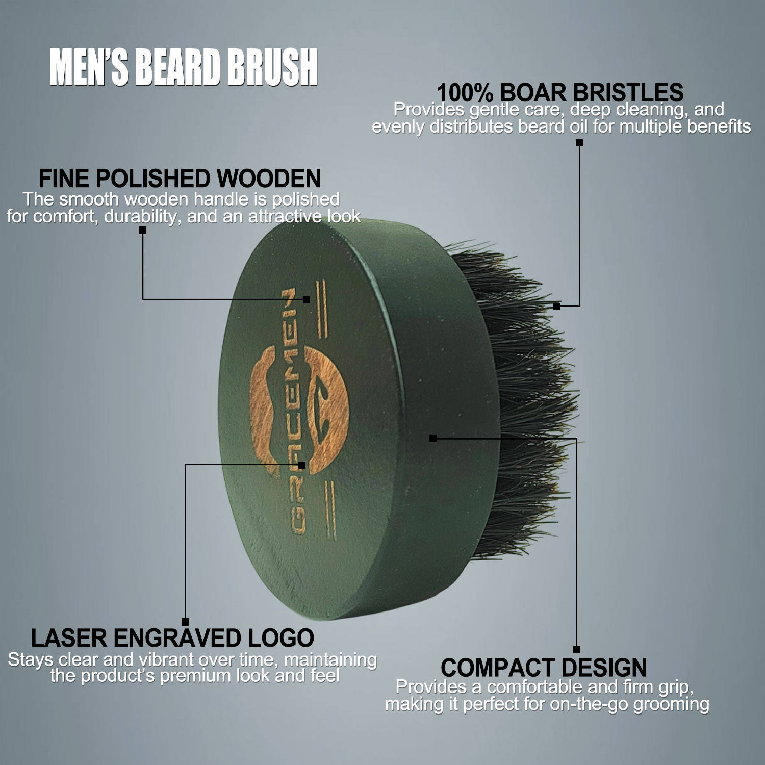 Round Beard Brush for Men – 10 - Men'S Grooming Product ulasan dan harga