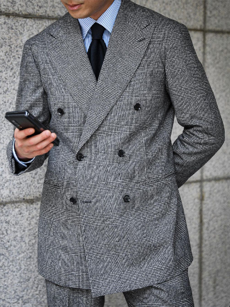 Business Plaid Men Suit 2 Piec - Men Grooming Outfit ulasan dan harga
