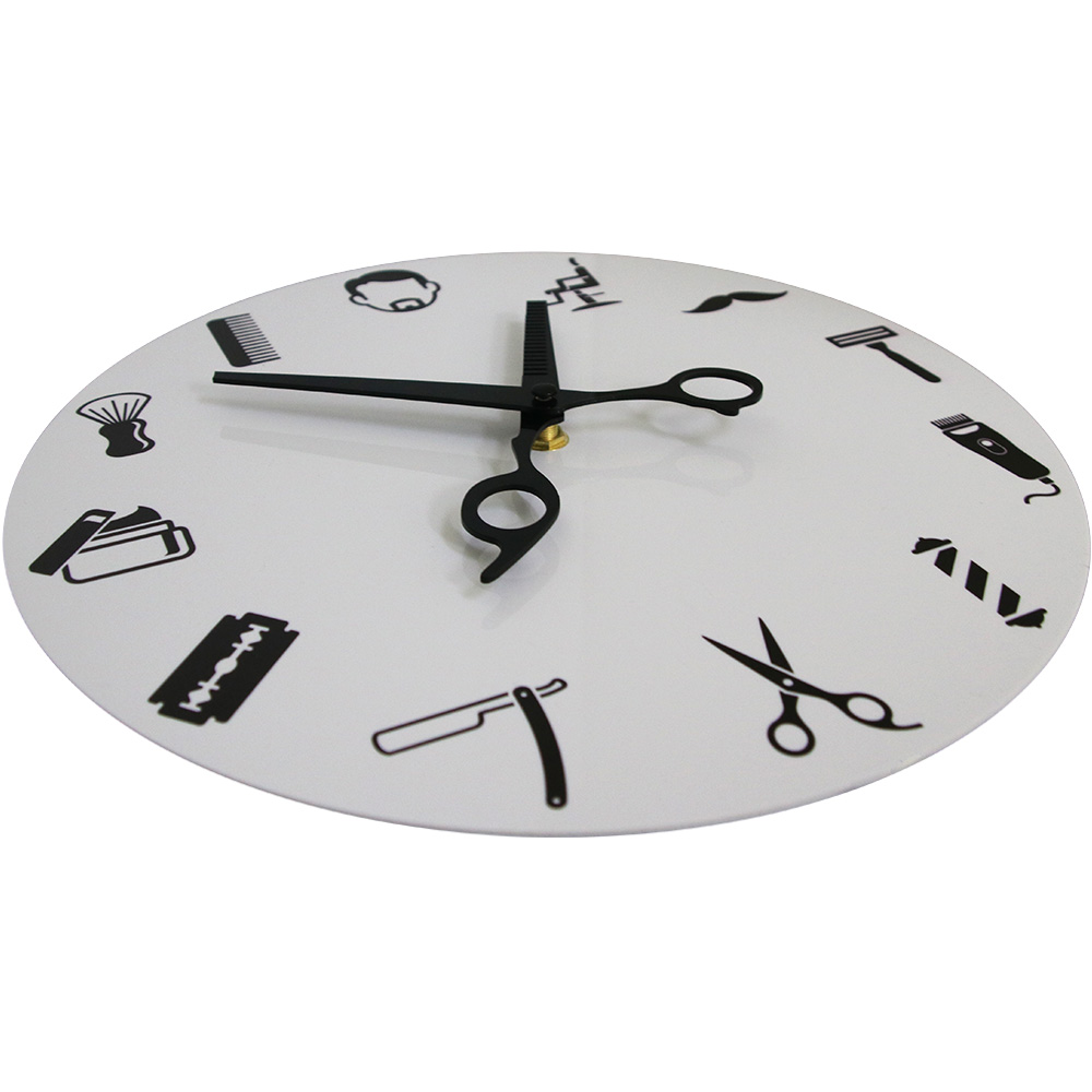 Barber Shop Wall Clock with Sc - Men'S Grooming Barbershop ulasan dan harga