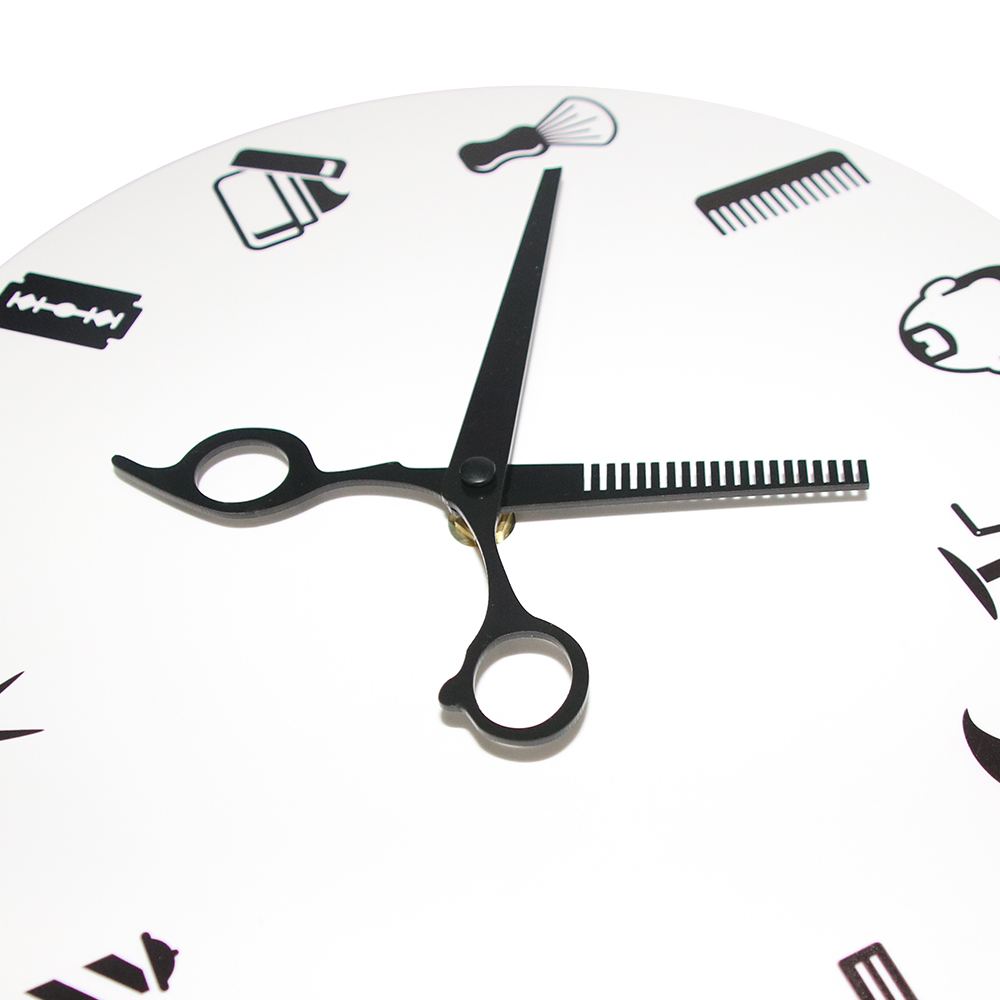 Barber Shop Wall Clock with Sc - Men'S Grooming Barbershop ulasan dan harga