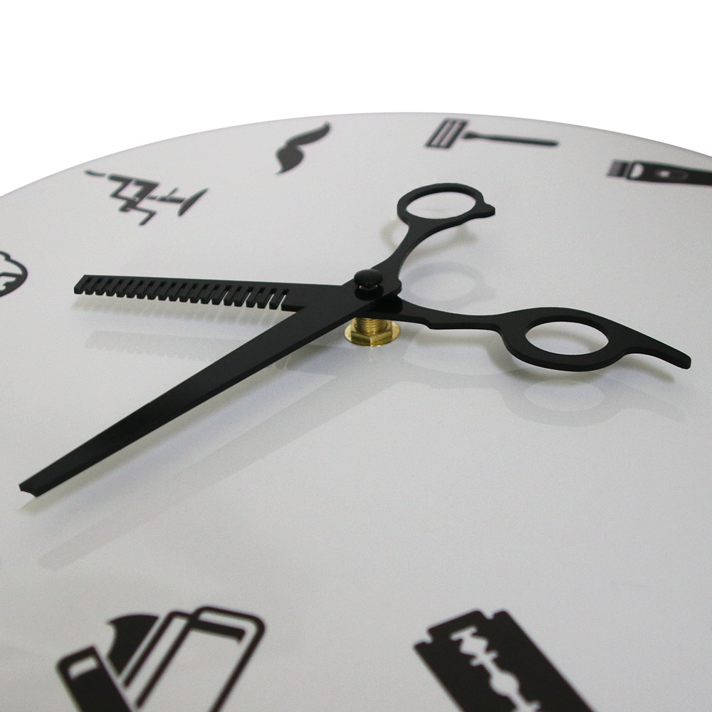Barber Shop Wall Clock with Sc - Men'S Grooming Barbershop ulasan dan harga