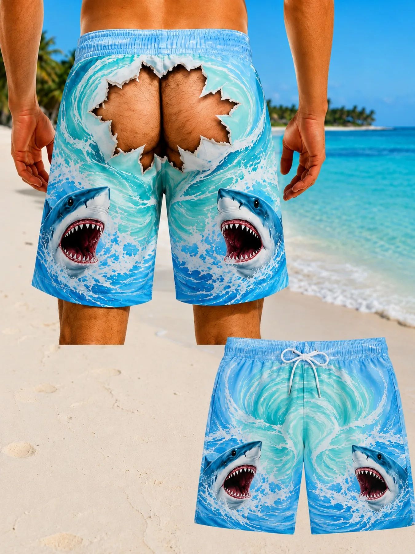 Men Hawaiian Fun Hip Print Swi - Men'S Grooming Product ulasan dan harga