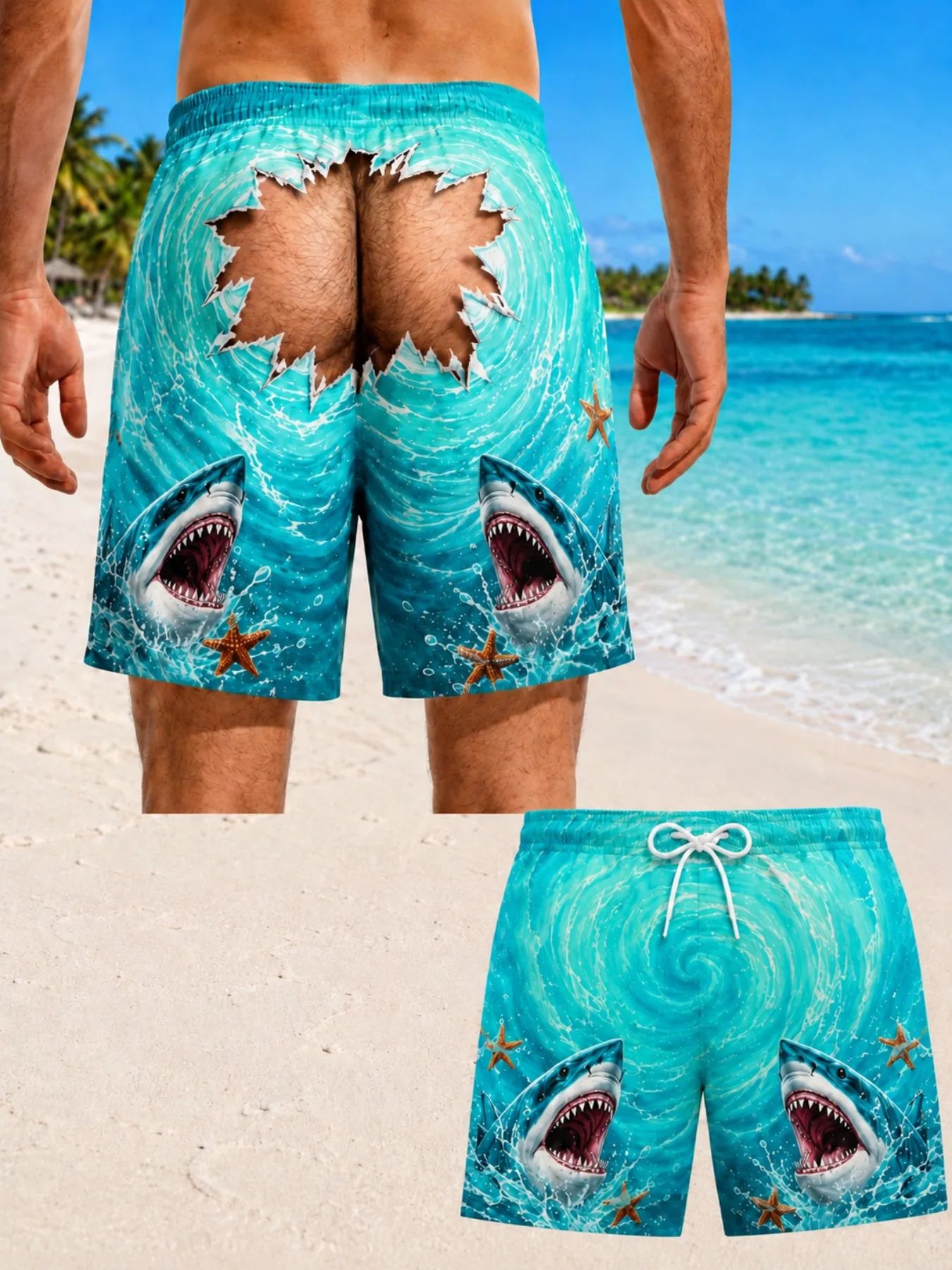 Men Hawaiian Fun Hip Print Swi - Men'S Grooming Product ulasan dan harga