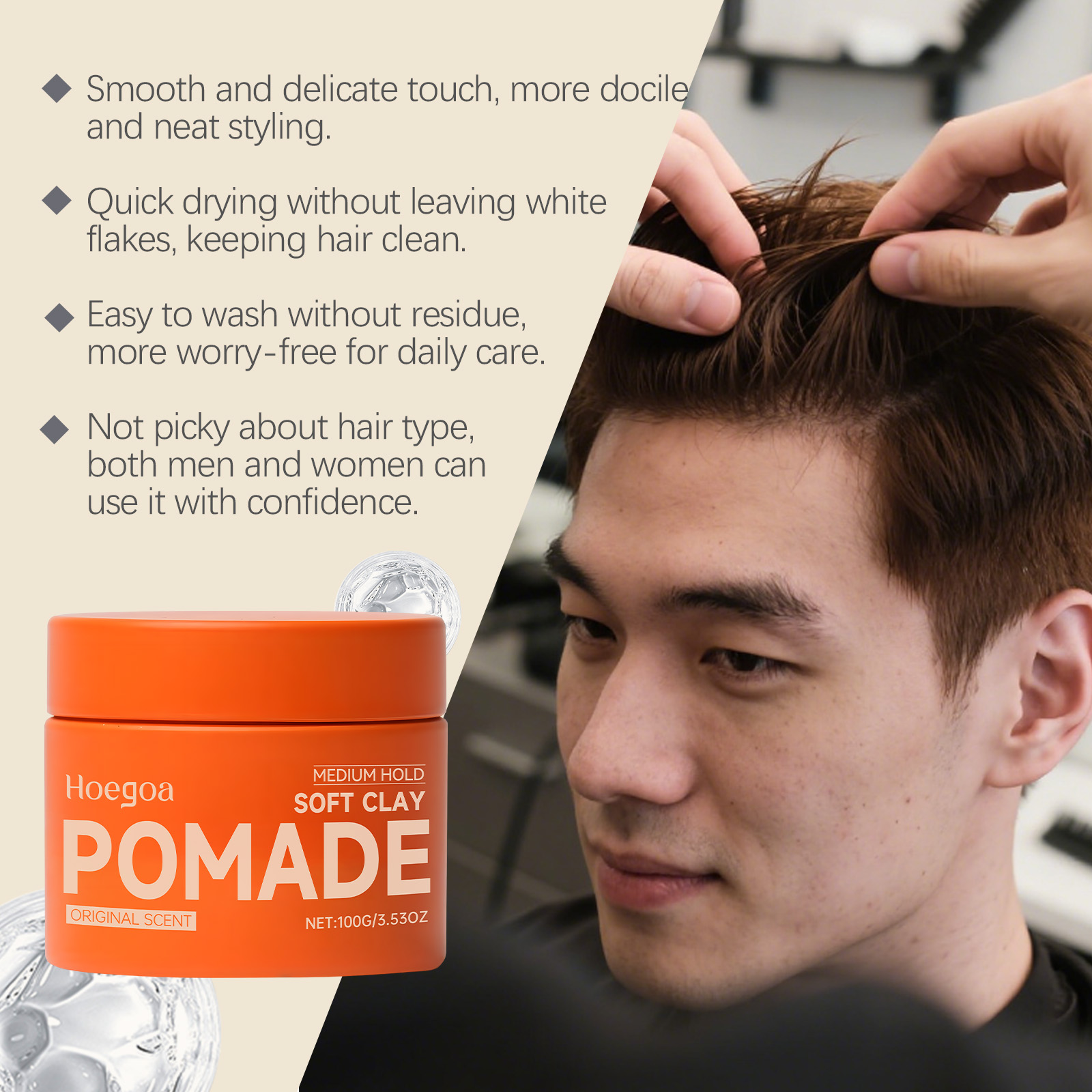 Original Hair Wax Long-Lasting - Pomade Hair Clay ulasan dan harga